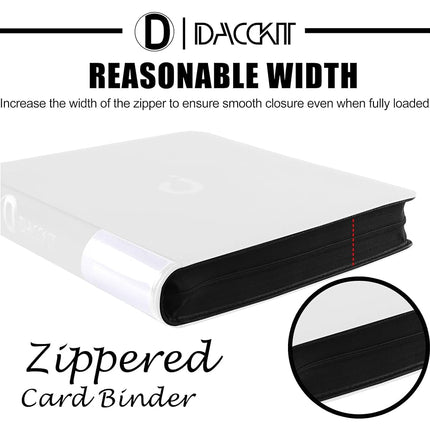 Premium 2000 Pocket Card Binder - 20 Pocket Trading Card Binder with Sleeves Fits 2000 Cards, Ringless Card Album for TCG - Model A，Classic White