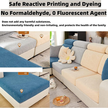 Yoovat Magic Sofa Covers Magic Sofa Couch Covers 2024 New Wear-Resistant Universal Sofa Cover Stretch for Sectional Slipcovers (Texture-Sea Blue,Large Double Seat Cover)