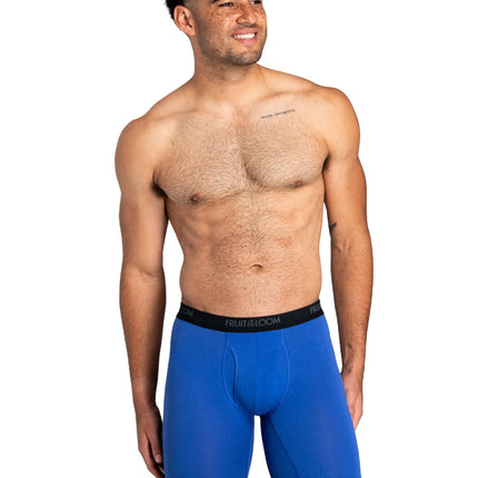 Fruit of the Loom Caleçons Boxers Extensibles dans 4 directions pour homme | Sous-vêtements légers et anti-transpiration | Jambes longues, Jambes classiques et Boxers courts, Jambes longues - Coton stretch - Couleurs pouvant varier, S