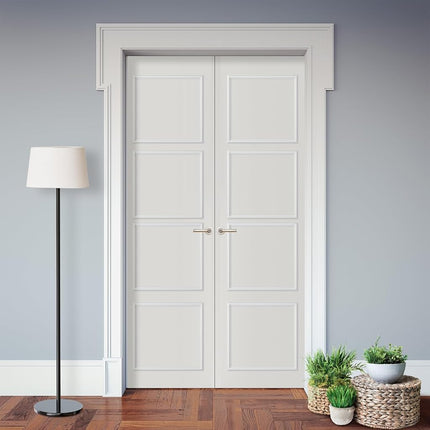 6 Set Accent Wall Molding Kit Premade Wainscoting Panels Wall Molding Peel and Stick Panel White Pre Cut Trim for Walls Picture Frame Molding for Home Decoration (20 x 20 Inch)