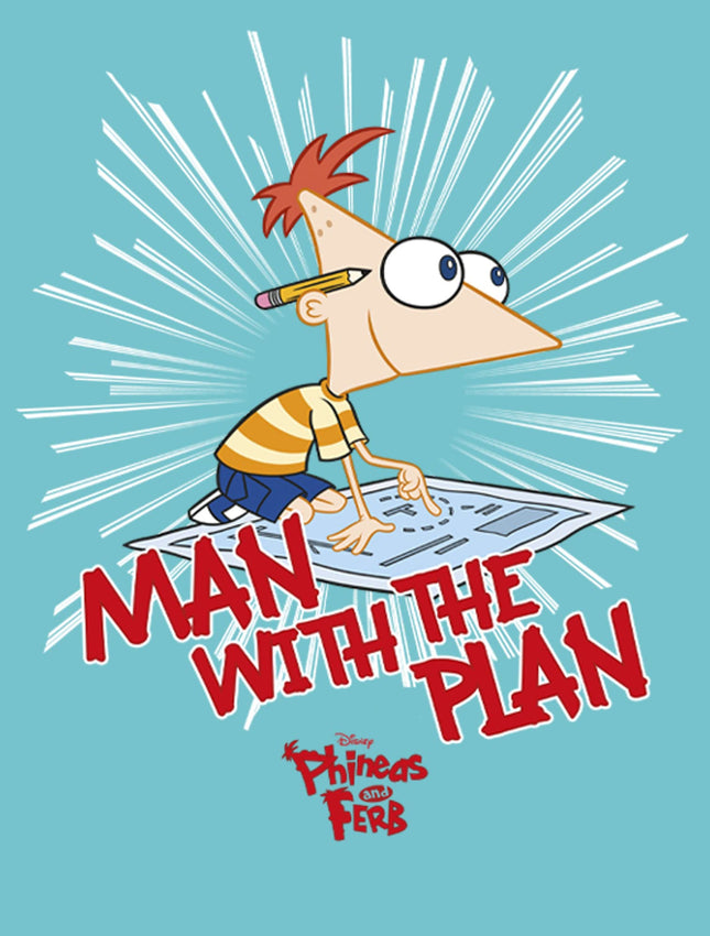 Disney Girl's The Plan Man T-Shirt, Tahi Blue, Large