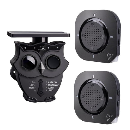 Systèmes d'alarme d'allée BetterLink Détecteur et capteur de mouvement extérieurs étanches avec sirène de 120 dB, systèmes d'alerte sonore et lumineuse pour faciliter la surveillance et la protection des propriétés extérieures/intérieures (2R1S)
