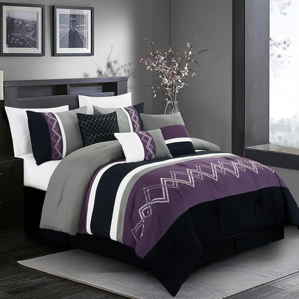 Chezmoi Collection Arden 7-Piece Modern Pleated St