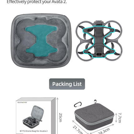 FSIDIWT Carrying Case for DJI Avata 2, Avata 2 Drone Body Case, Portable Travel Storage Bag for DJI Avata 2 Drone