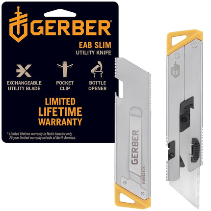 Gerber Gear EAB Slim Compact Utility Knife, Clips on Bag or Key Fob with Replaceable Blade with Bottle Opener for Daily Use, EDC Equipment with Box Cutter