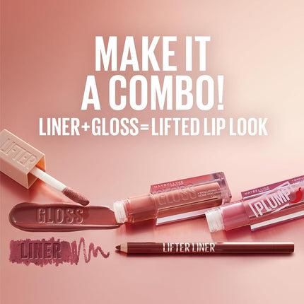 Maybelline Lifter Gloss, Hydrating Lip Gloss with Hyaluronic Acid, Moon, Nude Pink, 0.18 Ounce
