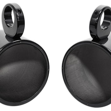 (2) Rockville RKL80MB 8" 900 Watt Marine Wakeboard LED Tower Speakers in Black