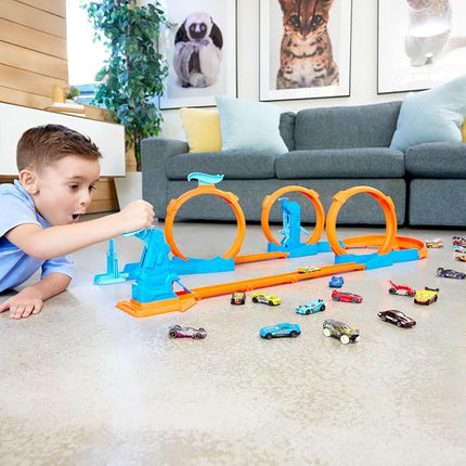 Hot Wheels Track Creator Triple Loop Pack & 1:64 Scale Toy Car