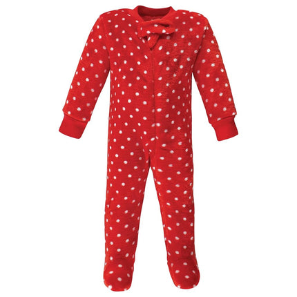 Hudson Baby Unisex Baby Plush Sleep and Play, Poinsettia, 0-3 Months, Poinsettia, 0-3 Months