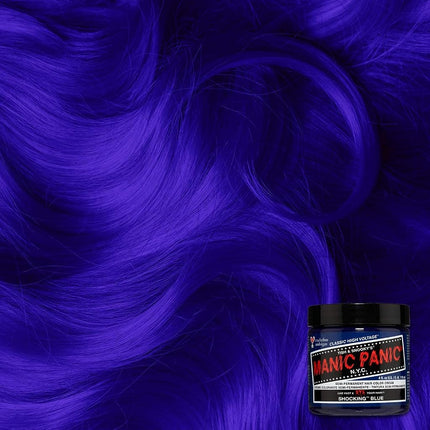 MANIC PANIC Classic Shocking Blue Semi Permanent Hair Color - Dark Cobalt Blue Hair Dye for Women & Men That Lasts 4-6 Weeks - Vegan, Ammonia & Cruelty-Free - Create & Mix Custom Shades (4oz / 3pk)