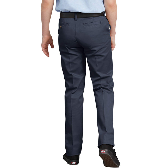 Dickies Boys' Big Flexwaist Slim Stretch Pant, Dark Navy, 12