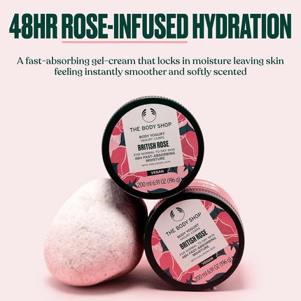 The Body Shop British Rose Body Yogurt, 48hr Moisture, 200ml
