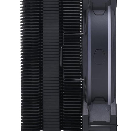 Cooler Master Hyper 212 Halo CPU Air Cooler - Jet Black Aluminium Finish, 4 Continuous Direct Contact Heat Pipes with Fins, MF120 Halo2 ARGB Fan, ARGB Auto Detect, LGA1700 & AM5 Brackets - Black