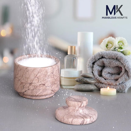 MARBLOUS KRAFTS Stylish Marble Sugar Dispenser 3/ X 3/ Salt Cellar, Single Salt Container with lid (Marinara) MK-SCS-01