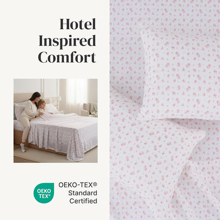 Modern Threads Silky Soft Microfiber and Wrinkle Free Sheets - Luxurious Microfiber Bed Sheets Includes Flat Sheet, Fitted Sheet with Deep Pockets, & Pillowcases Ivory, Queen