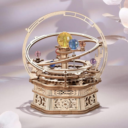 ROKR 3D Wooden Puzzles for Adults Mechanical Music Box-Starry Night, DIY Rotating Music Box Model Building Kits for Teens, DIY Crafts/Hobbies/Gifts Desk Decor for Boys Ages 14+ (Starry Night)