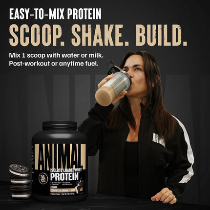 Universal Nutrition Animal Whey Isolate Loaded Whey Protein Powder Supplement, Cookies and Cream, 4 Pound