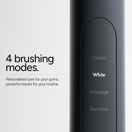 Ordo Sonic+ Smart Tech Electric Toothbrush with 4 Cleaning Modes, Fast Rechargeable Battery and Silicone Polishing Element, USB Charger for Adults, Charcoal Grey