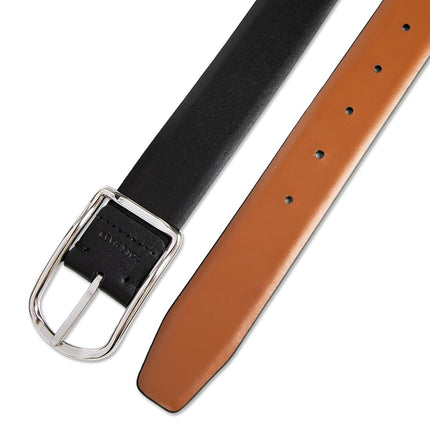Cole Haan Men's Reversible Center Bar Buckle Casual Belt, Black/Tan, 34