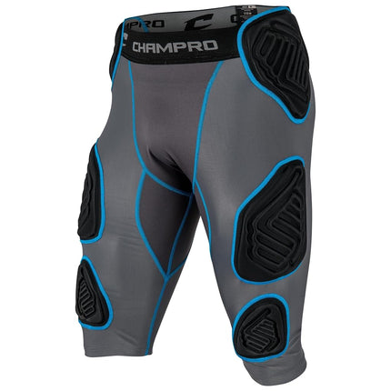 CHAMPRO Girdle de protection 7 protections Bull Rush, Charbon, Empiècement noir, Adulte Large (FPGU17AGRL)