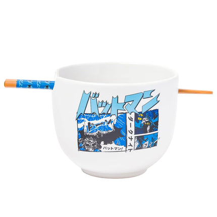 Silver Buffalo DC Comics Batman Cuencos de fideos ramen de cerámica con palillos, aptos para microondas, 591 ml