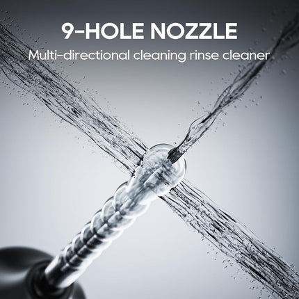 Kit de poire de lavement en silicone noir GNEGKLEAN 225 ml, douche nettoyante pour hommes et femmes avec tuyau de 50 cm + 4 embouts interchangeables (noir)