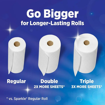 Sparkle Pick-A-Size Paper Towels, 6 Double Rolls = 12 Regular Rolls, Everyday Value Paper Towel with Full and Half Sheets
