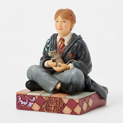 "JIM SHORE" Enesco Harry Potter Ron Weasley Holding Scabbers The Rat Figurine, 4.13 Inch, Multicolor