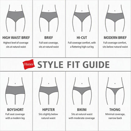 Hanes Women's Pure Comfort Briefs 6-Pack, Assorted, 8