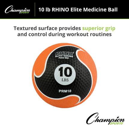 Médecine-ball Champion Sports Rhino Elite (10 livres), orange