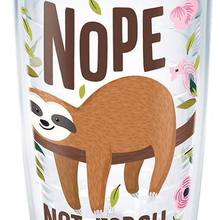 Tervis Sloth Nope Not Today Made in USA Double Walled Insulated Tumbler Travel Cup Keeps Drinks Cold & Hot, 16oz, Classic