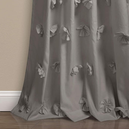 Lush Decor Riley Window Curtain (Single Panel), Polyester, Grey, 54W x 84L