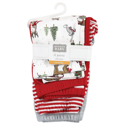 Pantalones y leggings de algodón Hudson Baby para niñas, Christmas Forest, 5T
