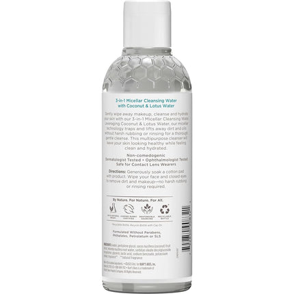 Burts Bees Micellar Cleansing Water for Women 8 oz Cleanser
