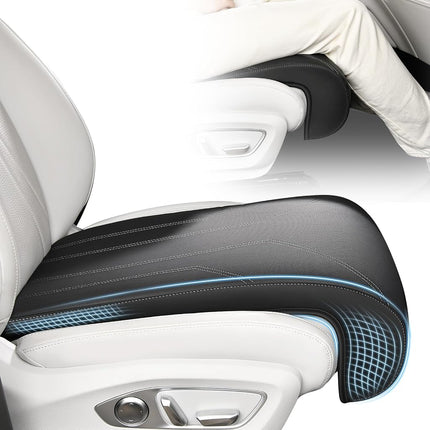 FLORICH Car Seat Extender Leg Extender Support Cushion for Driver Seats Office Chair, Leather Carseat Leg Support for Long Drivers Universal Car Seat Cushion Legs Rest Pads-Black