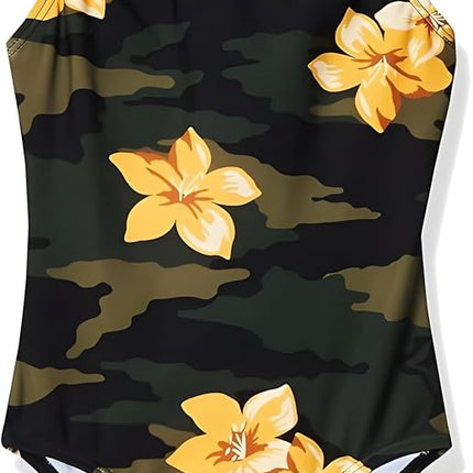 Kanu Surf Girls' Chloe Beach Sport 1-Piece Swimsuit, Rylie Army Green, 14