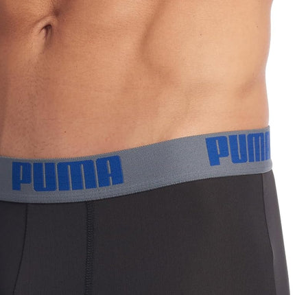 PUMA Men's 3 Pack Performance Boxer Brief, Black/Grey, XL