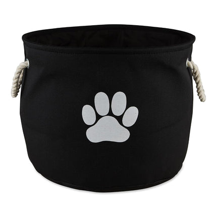 Bone Dry Collapsible Bin, Cotton, Black, M Round