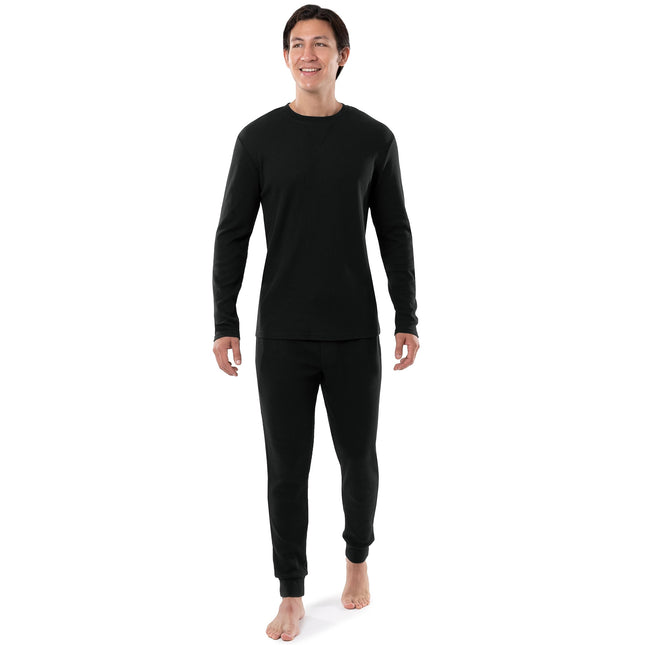 IZOD Men's Waffle Knit Crewneck Top and Jogger Pan