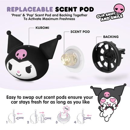 Sanrio Kuromi Car Air Freshener for Cars Trucks SUVs, Hello Kitty and Friends Cute Car Accessories f