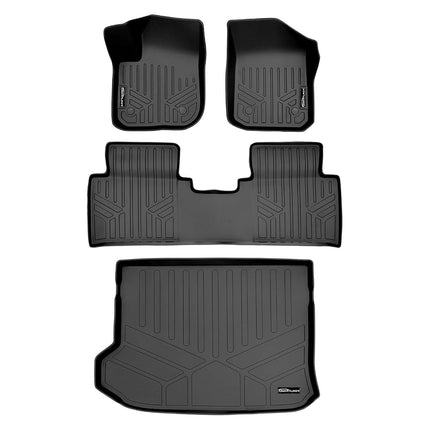 SMARTLINER Alfombrillas de Piso Ajuste Personalizado 2 Filas y Juego de Forro de Carga Negro para Buick Envision 2016-2019