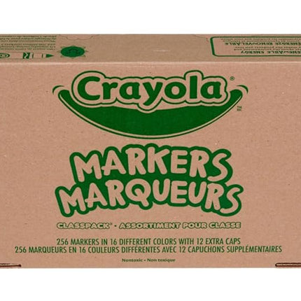 CRAYOLA Broad Line Markers, Bulk School Supplies For Teachers, Kids Markers For School, 256 Count