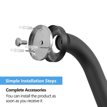 Rackickyer Shower Grab Bar, 2 Pack 39.4 Inch Black Bathroom Grab Bar, 1.25" Diameter 304 Stainless Steel Anti-Slip Grab Bars for Bathtubs and Showers, Handicap Shower Grab Bar for Seniors Elderly