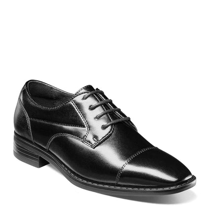 STACY ADAMS Unisex-Child Kallum Cap Toe Oxford, Black, 5.5 Big Kid