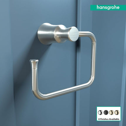 hansgrohe Joleena Towel Ring 8-inch Transitional Towel Holder in Brushed Nickel, 04786820