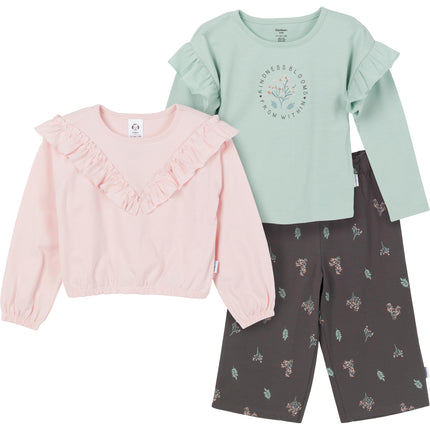 Gerber Baby Girls Toddler Girls' 3-piece (2 Tops a