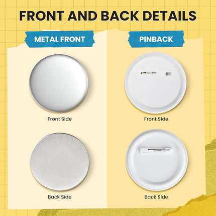 Nice2Have 100 Sets of Pinback Button Parts 58mm (2.25 inch) - Button Maker Supplies for Button Maker Machine