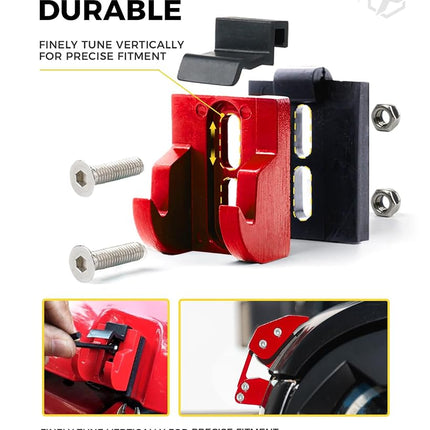 Xprite Aluminum Red Hood Latches with U.S. Flag, Adjustable Hood Latch Catches Kit Compatible with Jeep Wrangler JK JKU 2007-2018 & Jeep Wrangler JL JLU 2018-2021 Gladiator JT