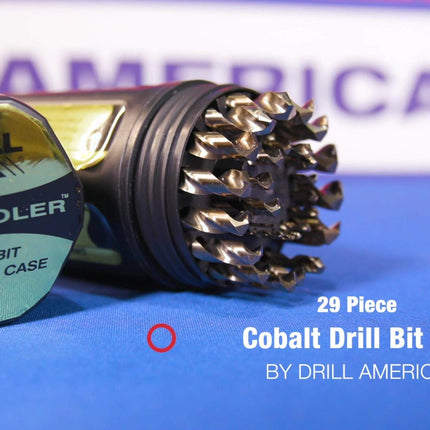 Drill America - D/A29J-CO-PC 29-Piece M42 Cobalt Drill Bit Set in Round Case (1/16" - 1/2" x 64ths), D/ACO Series