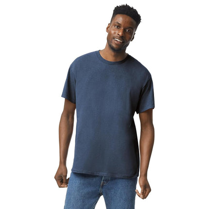 Gildan Men's Heavy Cotton T-Shirt, Style G5000, Multipack, Heather Navy (3-Pack), Small